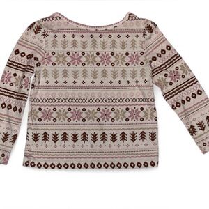 The Children's Place Girls' Fair Isle Long Sleeve Pink Print Thermal Top 2T